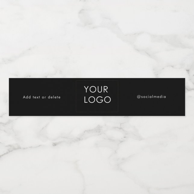 Modern Company Business Logo Social Media Plain   Water Bottle Label (Single Label)