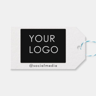 Modern Company Business Logo Social Media White   Gift Tags