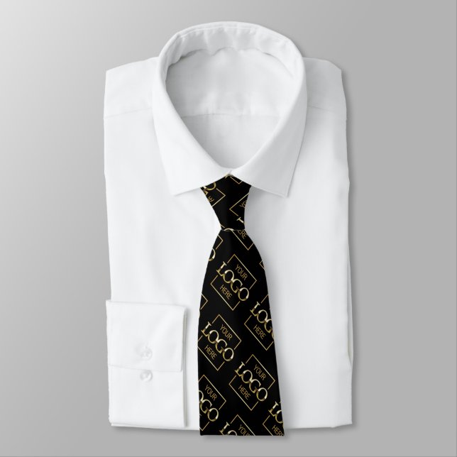 Modern Company Custom Logo Pattern Professional Tie (Tied)