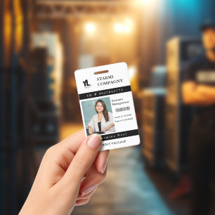 Modern Company Employee Photo Logo Name Badge
