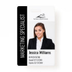 Modern Company Employee Photo Logo Name Black ID