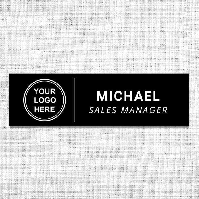 Modern Company Logo Black Name Tag (Creator Uploaded)