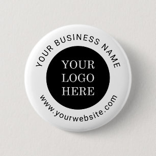 Modern Company Logo Custom Business Name Website 2 Inch Round Button