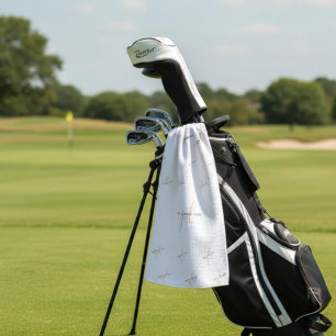 Modern Company Logo Repeat Pattern Business Promo Golf Towel