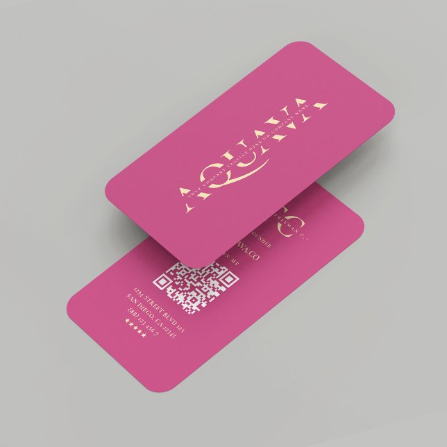 Modern Company Monogram Gold Initials Pink Business Card (Modern Company Monogram Gold Initials Pink Business Card
)