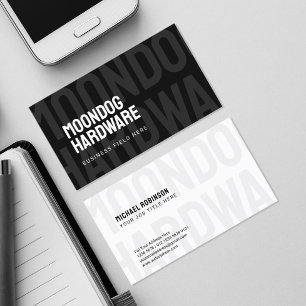 Modern Company Name Sans Serif Black Business Card