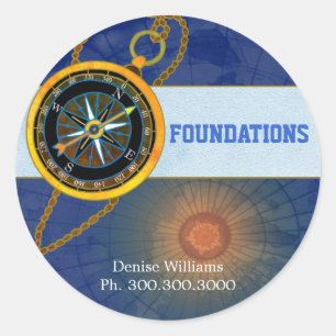 Modern Compass Business Advertising Label