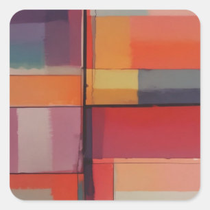 Modern Composition Abstract Artwork Square Sticker