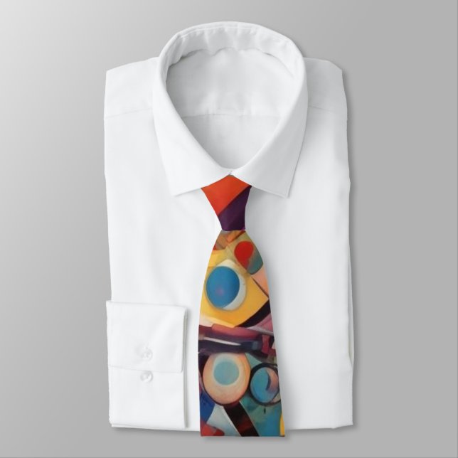 Modern Composition Abstract Artwork Tie (Tied)