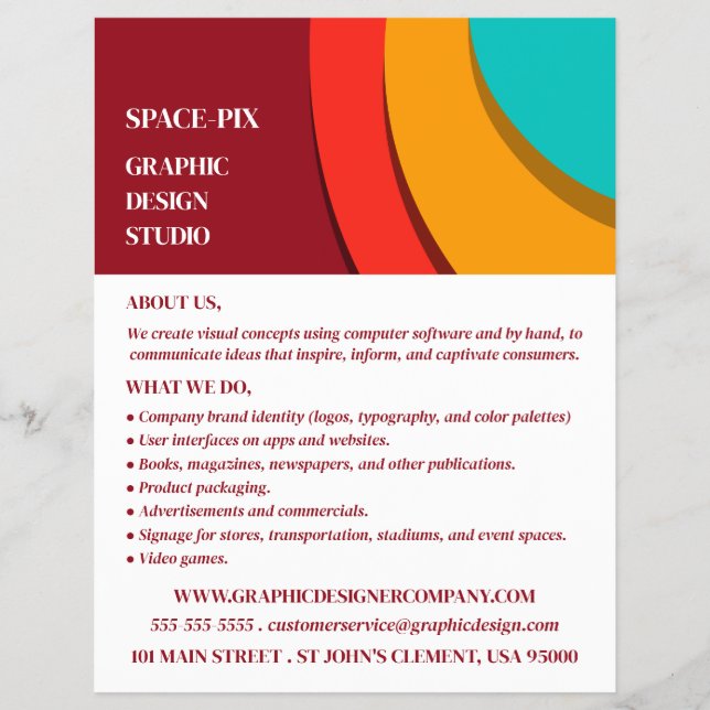 Modern Concept, Graphic Designer Advertising Flyer (Front)