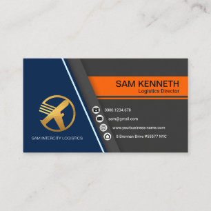 Modern Concise Chic Professional Logistics Manager Business Card