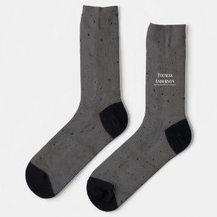 Modern Concrete White and Dark Gray Socks