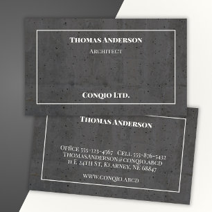 Modern Concrete White and Dark Grey Business Card
