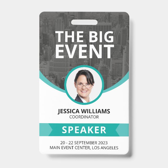 Modern Conference Event Guest Speaker ID Badge (Front)