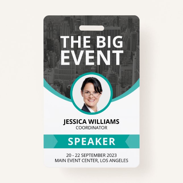 Modern Conference Event Guest Speaker ID Badge (Front)
