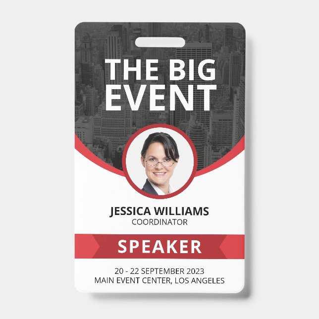 Modern Conference Event Guest Speaker ID Badge (Front)
