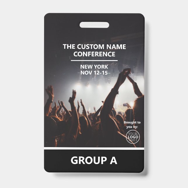 Modern Conference QR Code Personalized Access Pass Badge (Front)