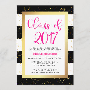 Modern Confetti   Class of 2017 Graduation Party Invitation
