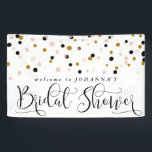 Modern Confetti Dots Bridal Shower Banner<br><div class="desc">Modern bridal shower banner featuring pastel pink,  matte gold and black confetti dots. Elegant and stylish,  a perfect accent for the celebration.</div>