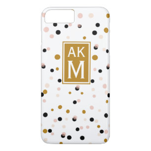 Modern Confetti Dots Monogram iPhone 7 Plus Case