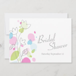 Modern confetti flower petals bridal shower invite