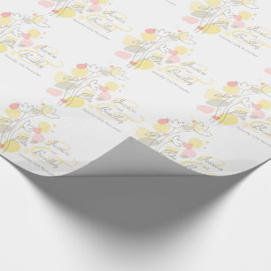Modern confetti flower petals custom wedding wrap wrapping paper