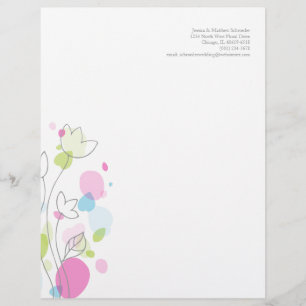 Modern confetti flower petals letterhead