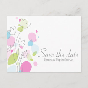 Modern confetti flower petals save the date card