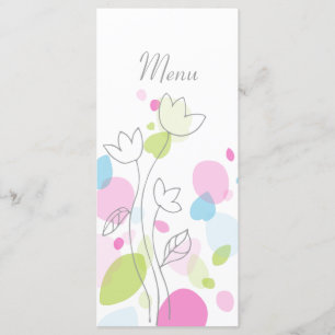 Modern confetti flower petals wedding menu 