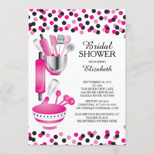 Modern Confetti Kitchen Bridal Shower Invitations