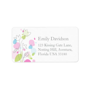 Modern confetti petal wedding return reply address label