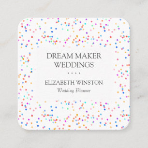 Modern Confetti Square Business Card