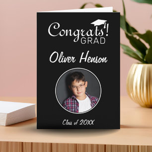 Modern Congratulations Grad Graduation Photo Card