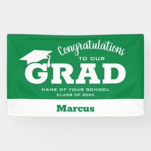 Modern Congratulations Grad Green Banner
