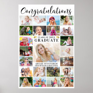 Modern Congratulations Graduate 23 Photo Collage Poster
