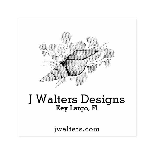 Modern Conical Shell Rubber Stamp (Imprint)