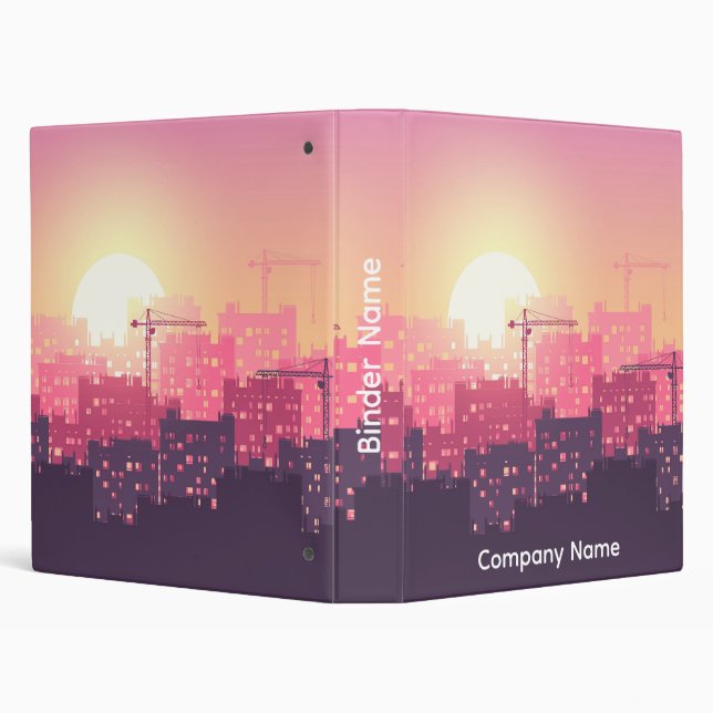 Modern Construction Blueprint Binder (Background)