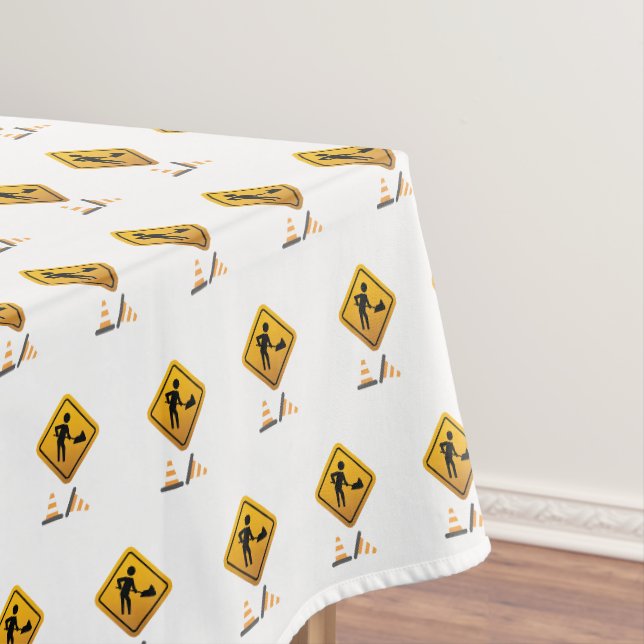 Modern Construction Boy Kids Birthday Party Decor Tablecloth (In Situ)