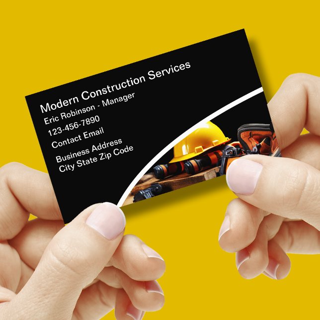 Modern Construction Business Cards Design Template (Creator Uploaded)