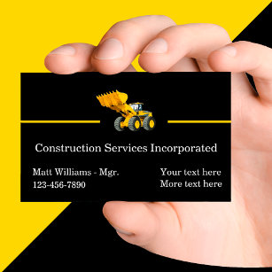 Modern Construction Digging Service Business Card