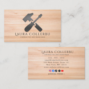 Modern Construction Handyman Carpenter Business Card