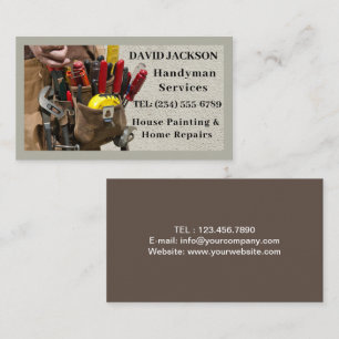 Modern Construction Handyman Carpenter Business Card