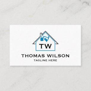 Modern Construction Handyman Carpenter Tools Busin Business Card