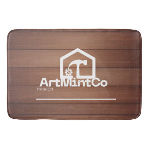 Modern Construction Handyman Carpenter Tools Wood Bath Mat