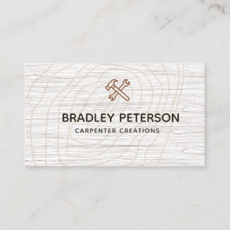 Modern Construction Handyman Carpenter Tools Wood  Business Card