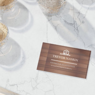 Modern Construction Handyman Carpenter Tools Wood Business Card