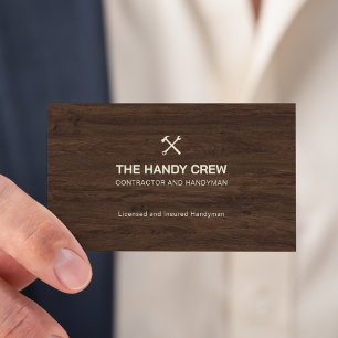 Modern Construction Handyman Carpenter Tools Wood  Business Card