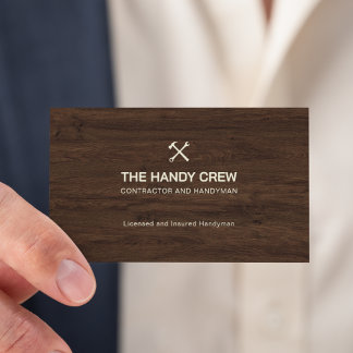 Modern Construction Handyman Carpenter Tools Wood  Business Card