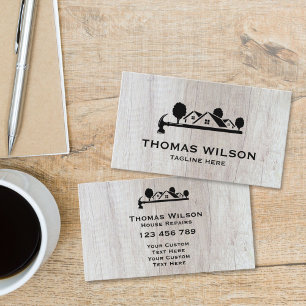 Modern Construction Handyman Carpenter Tools Wood  Business Card