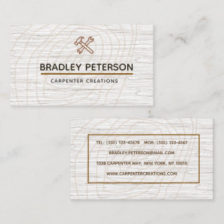 Modern Construction Handyman Carpenter Tools Wood  Business Card